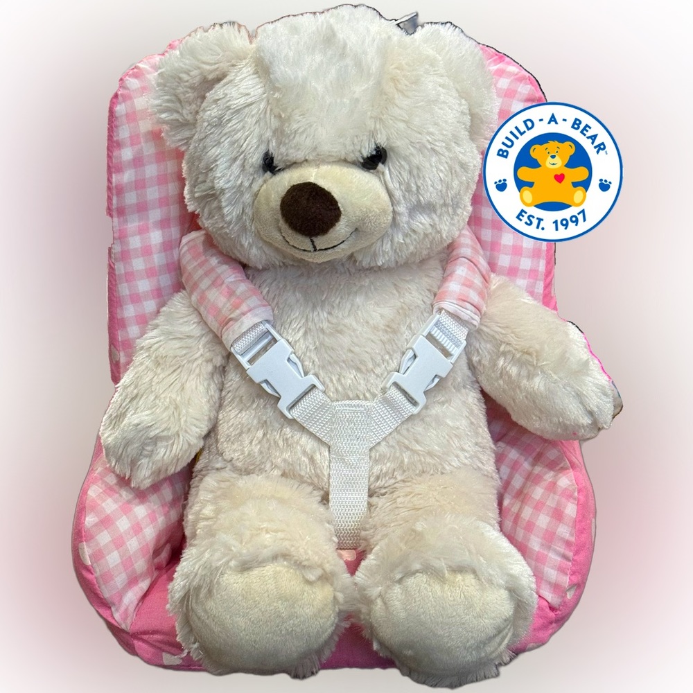 🌺Vintage Build-A-Bear Ivory | White Bear + Plush Bear Baby Carrier🌸🌺
